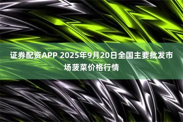 证券配资APP 2025年9月20日全国主要批发市场菠菜价格行情