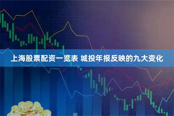上海股票配资一览表 城投年报反映的九大变化